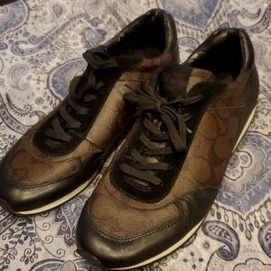 Coach Monogrammed Mahogany Sneakers